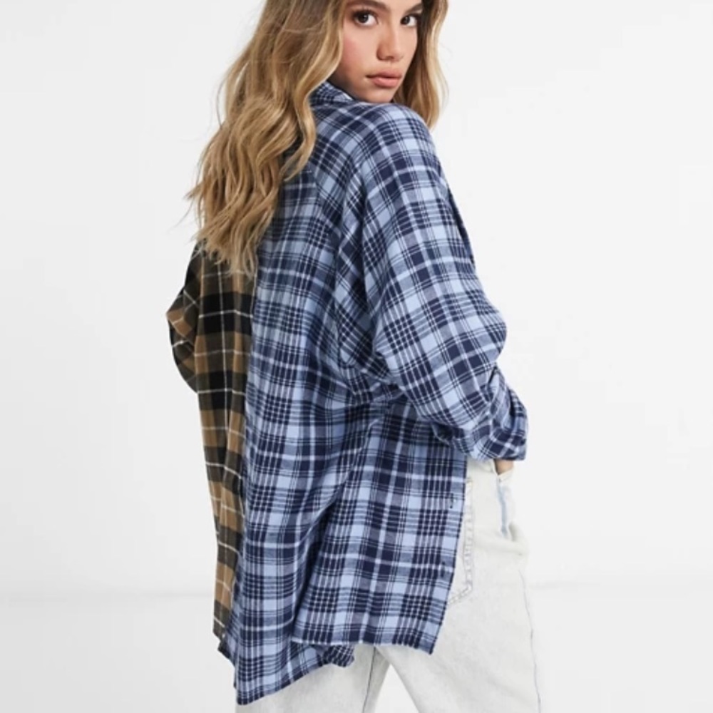 Two Tone Spliced Flannel - Picture 3 of 5